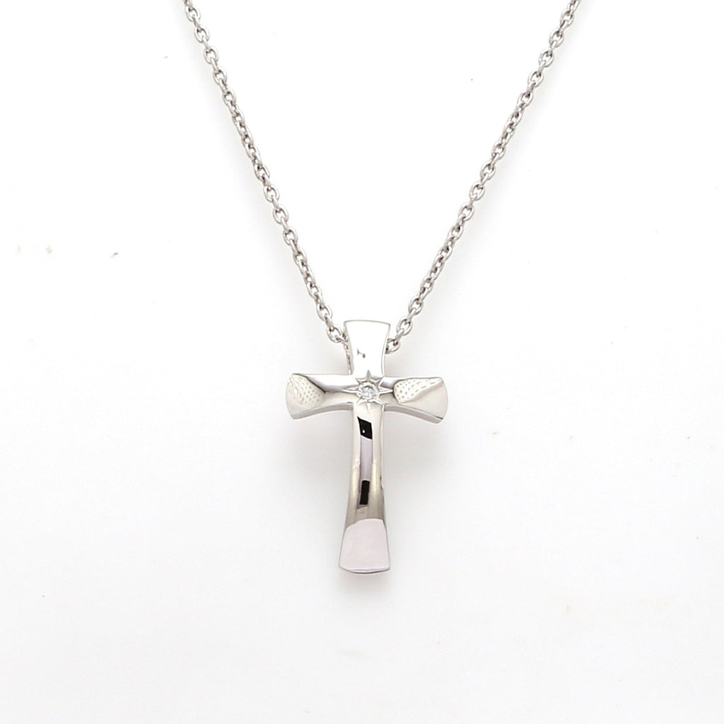 Platinum Single Diamond Cross Pendant JL PT P 309   Jewelove
