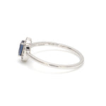 Load image into Gallery viewer, Oval Shape Blue Sapphire Platinum Diamond Engagement Ring JL PT LR 7027

