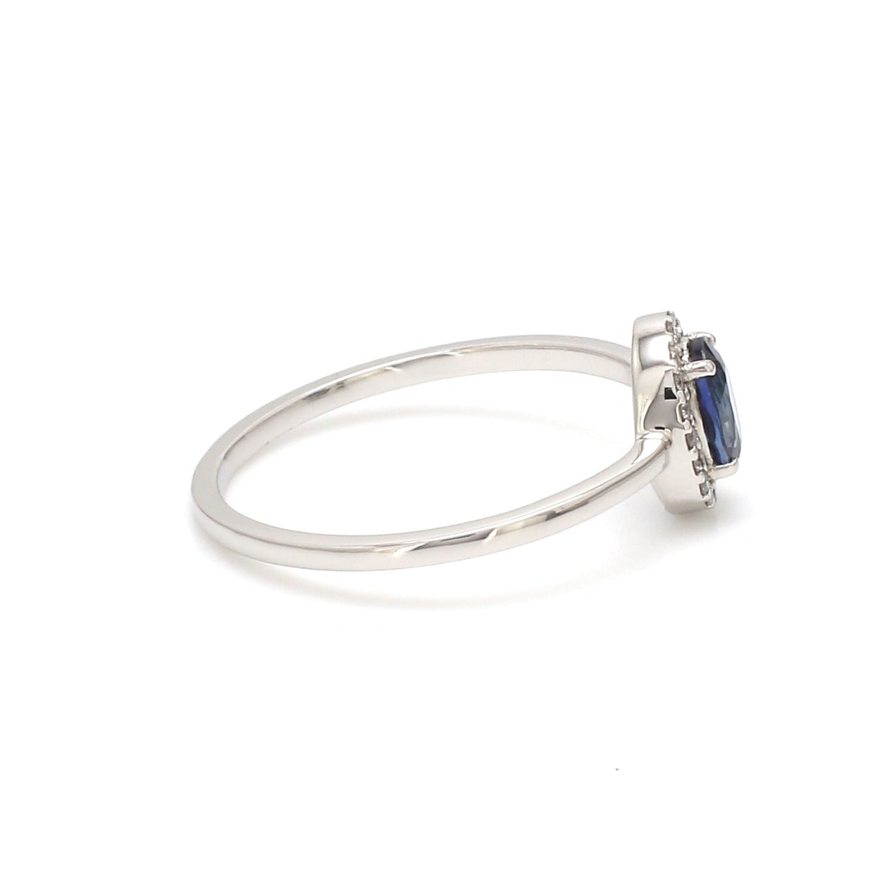 Oval Shape Blue Sapphire Platinum Diamond Engagement Ring JL PT LR 7027
