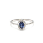 Load image into Gallery viewer, Oval Shape Blue Sapphire Platinum Diamond Engagement Ring JL PT LR 7027
