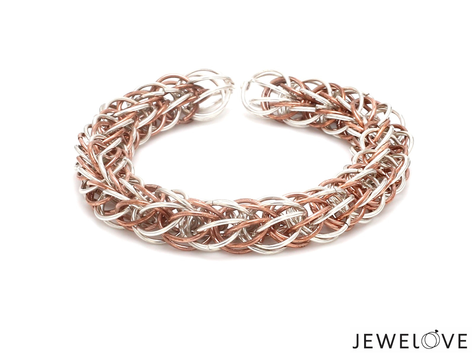 3D Platinum & Rose Gold Bracelet for Men JL PTB 703-A   Jewelove.US