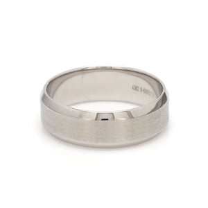 7mm Beveled Edges Plain Platinum Ring for Men JL PT 616 - Solid   Jewelove.US