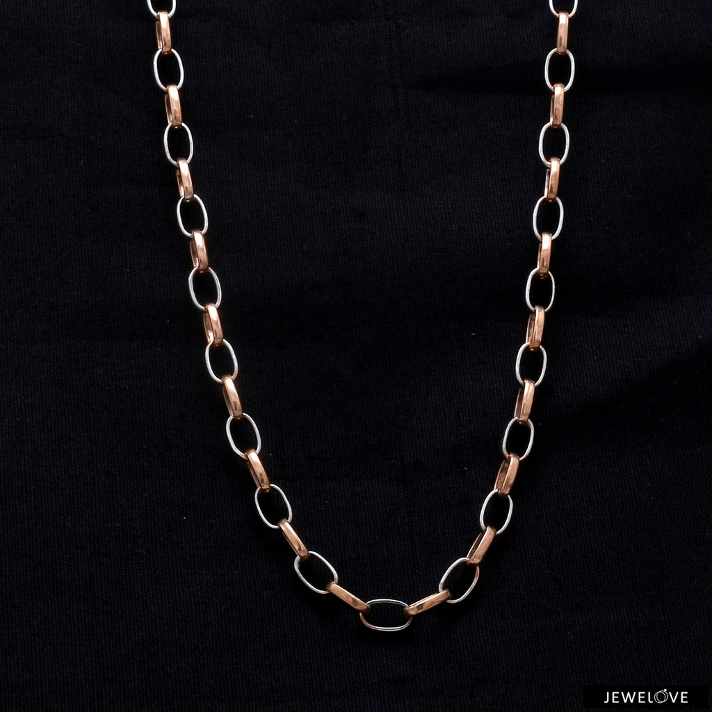 Platinum + Rose Gold Chain for Men JL PT CH 1042   Jewelove.US