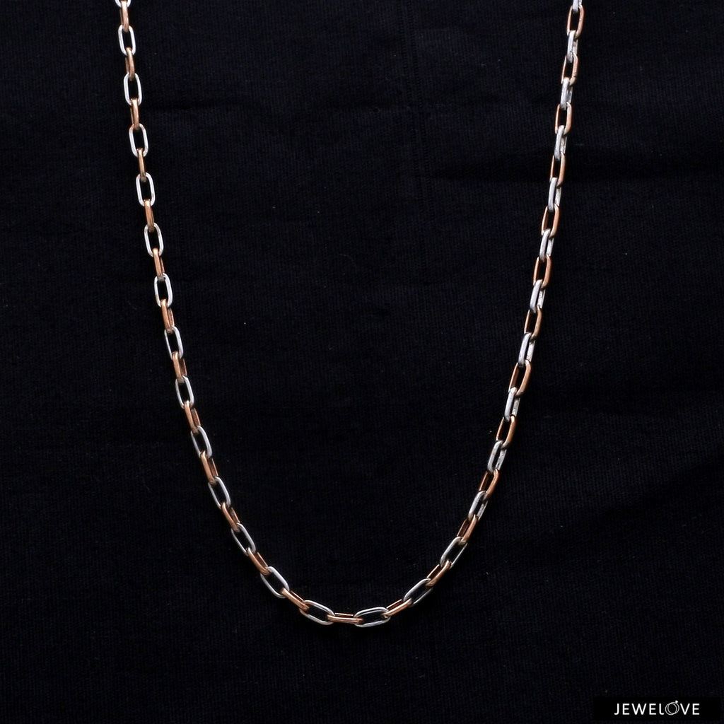 Platinum + Rose Gold Chain for Men JL PT CH 1041   Jewelove.US