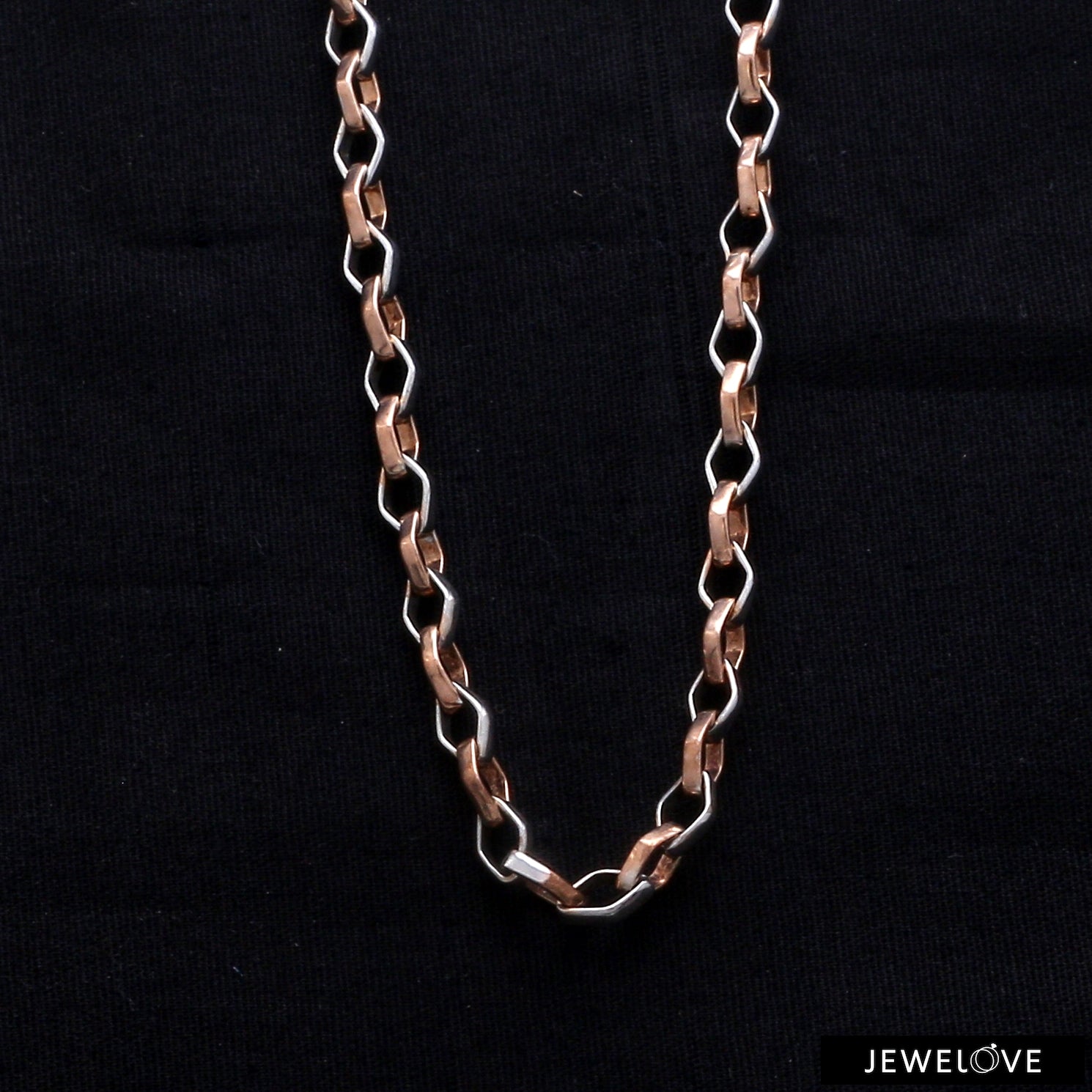 Platinum + Rose Gold Chain for Men JL PT CH 1043   Jewelove.US