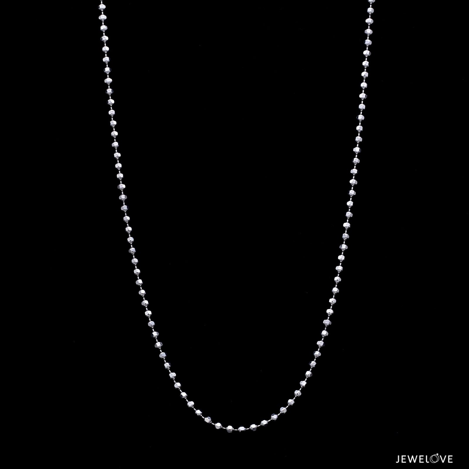 2mm Diamond Cut Balls Japanese Platinum Chain for Women JL PT CH 1147   Jewelove.US