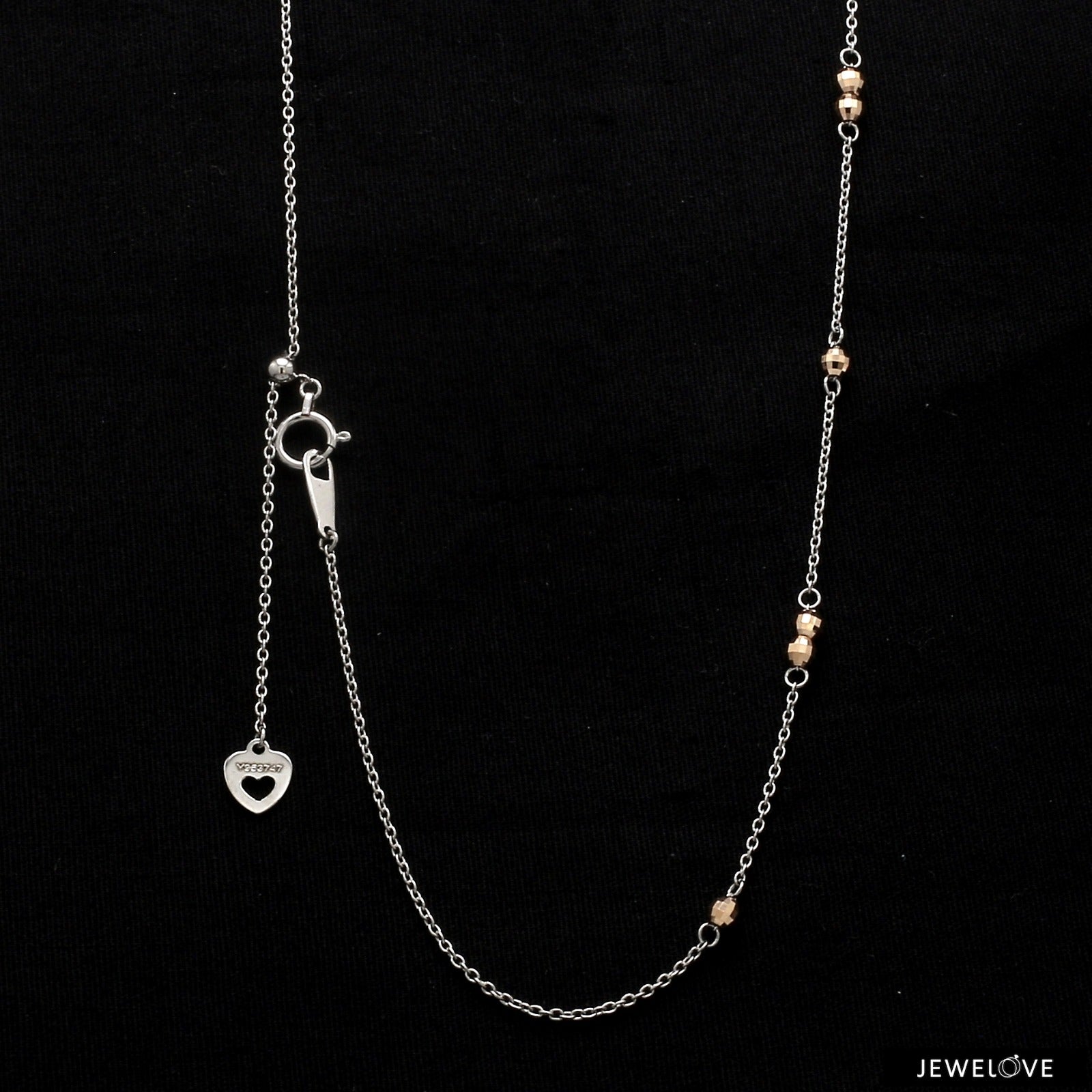 Japanese Plain Platinum Rose Gold Chain for Women JL PT CH 1053   Jewelove.US