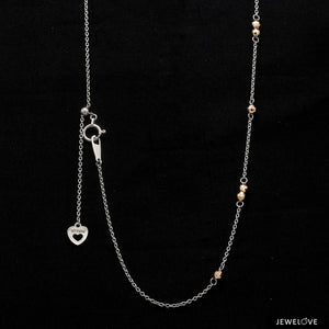 Japanese Plain Platinum Rose Gold Chain for Women JL PT CH 1053   Jewelove.US