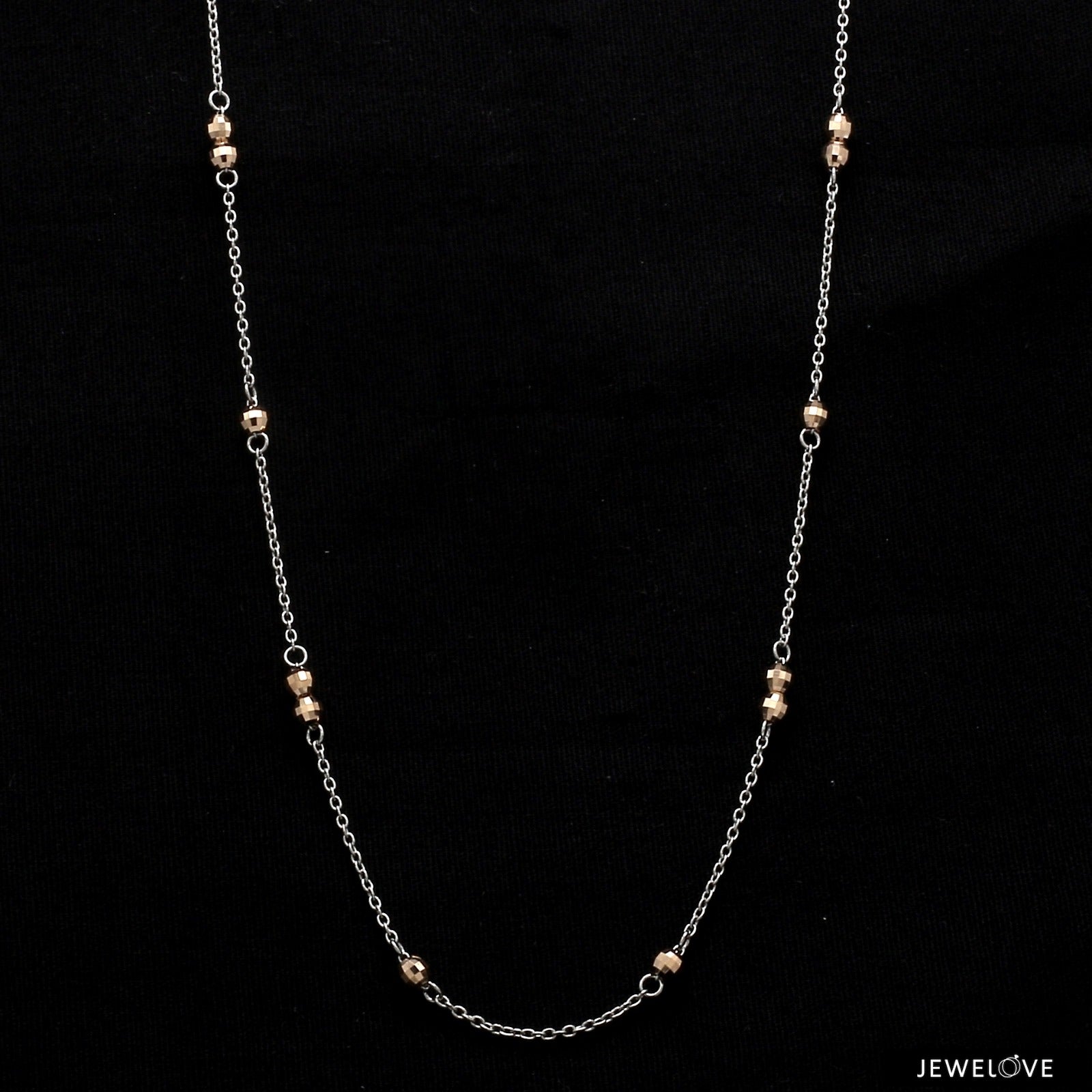 Japanese Plain Platinum Rose Gold Chain for Women JL PT CH 1053