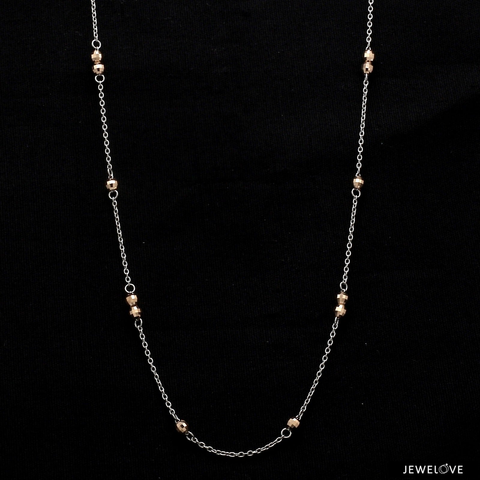 Japanese Plain Platinum Rose Gold Chain for Women JL PT CH 1053   Jewelove.US
