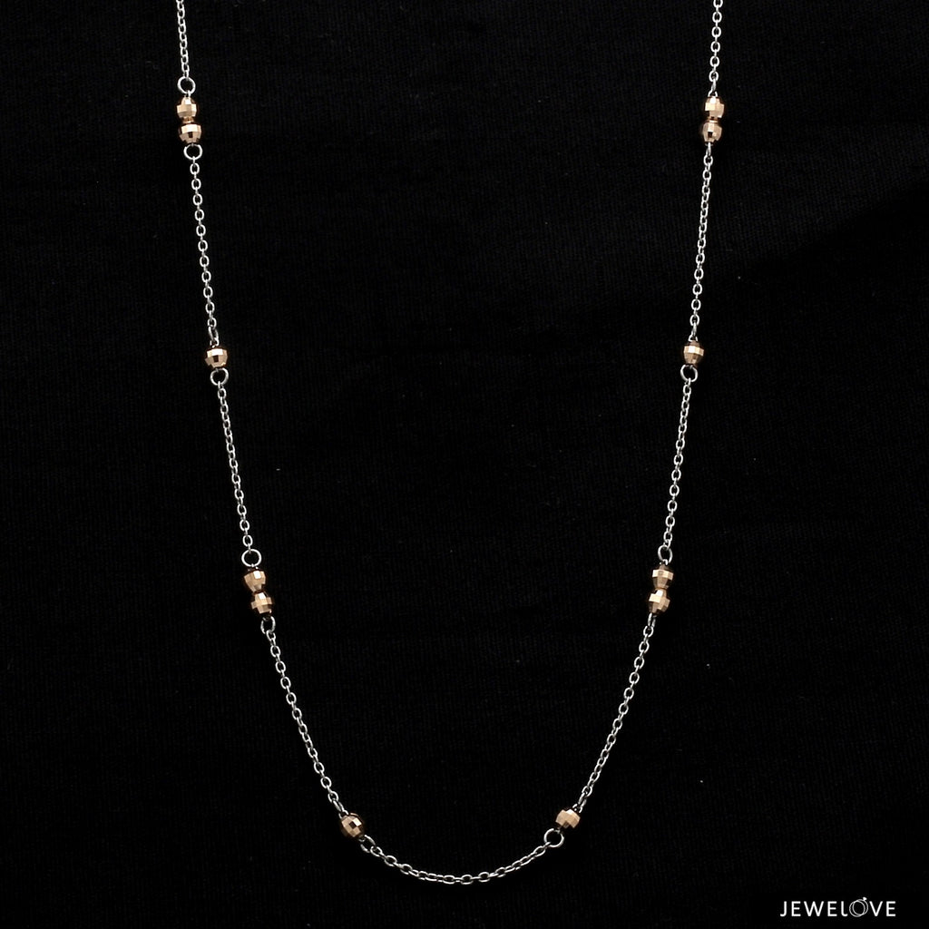 Japanese Plain Platinum Rose Gold Chain for Women JL PT CH 1053   Jewelove.US