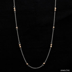 Japanese Plain Platinum Rose Gold Chain for Women JL PT CH 1053   Jewelove.US