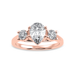 Load image into Gallery viewer, 70-Pointer Pear Cut Solitaire Diamond Accents18K Rose Gold Ring JL AU 1235R-B   Jewelove.US
