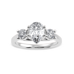 Load image into Gallery viewer, 30-Pointer Pear Cut Solitaire Diamond Accents Platinum Ring JL PT 1235   Jewelove.US
