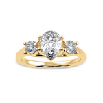 Load image into Gallery viewer, 50-Pointer Pear Cut Solitaire Diamond Accents 18K Yellow Gold Ring JL AU 1235Y-A   Jewelove.US
