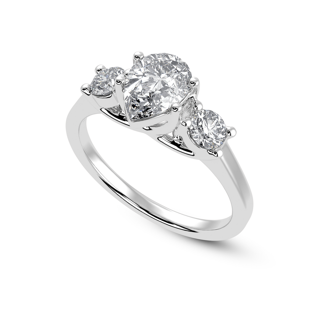 70-Pointer Pear Cut Solitaire Diamond Accents Platinum Ring JL PT 1235-B   Jewelove.US