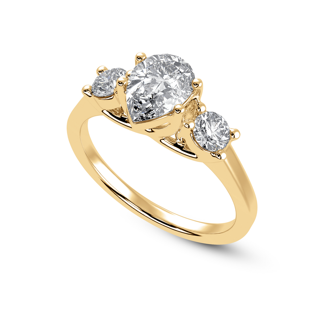 70-Pointer Pear Cut Solitaire Diamond Accents 18K Yellow Gold Ring JL AU 1235Y-B   Jewelove.US