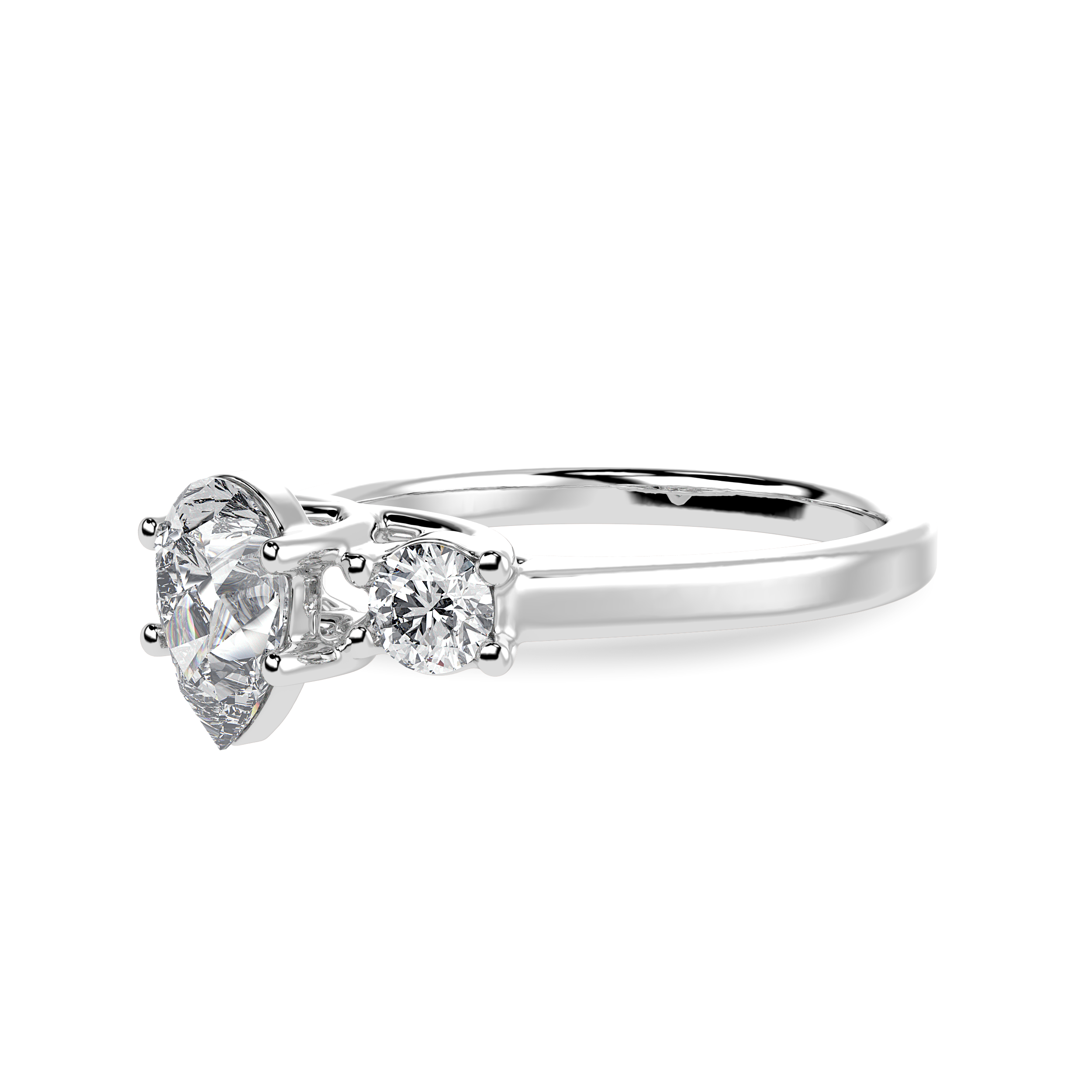 30-Pointer Pear Cut Solitaire Diamond Accents Platinum Ring JL PT 1235   Jewelove.US