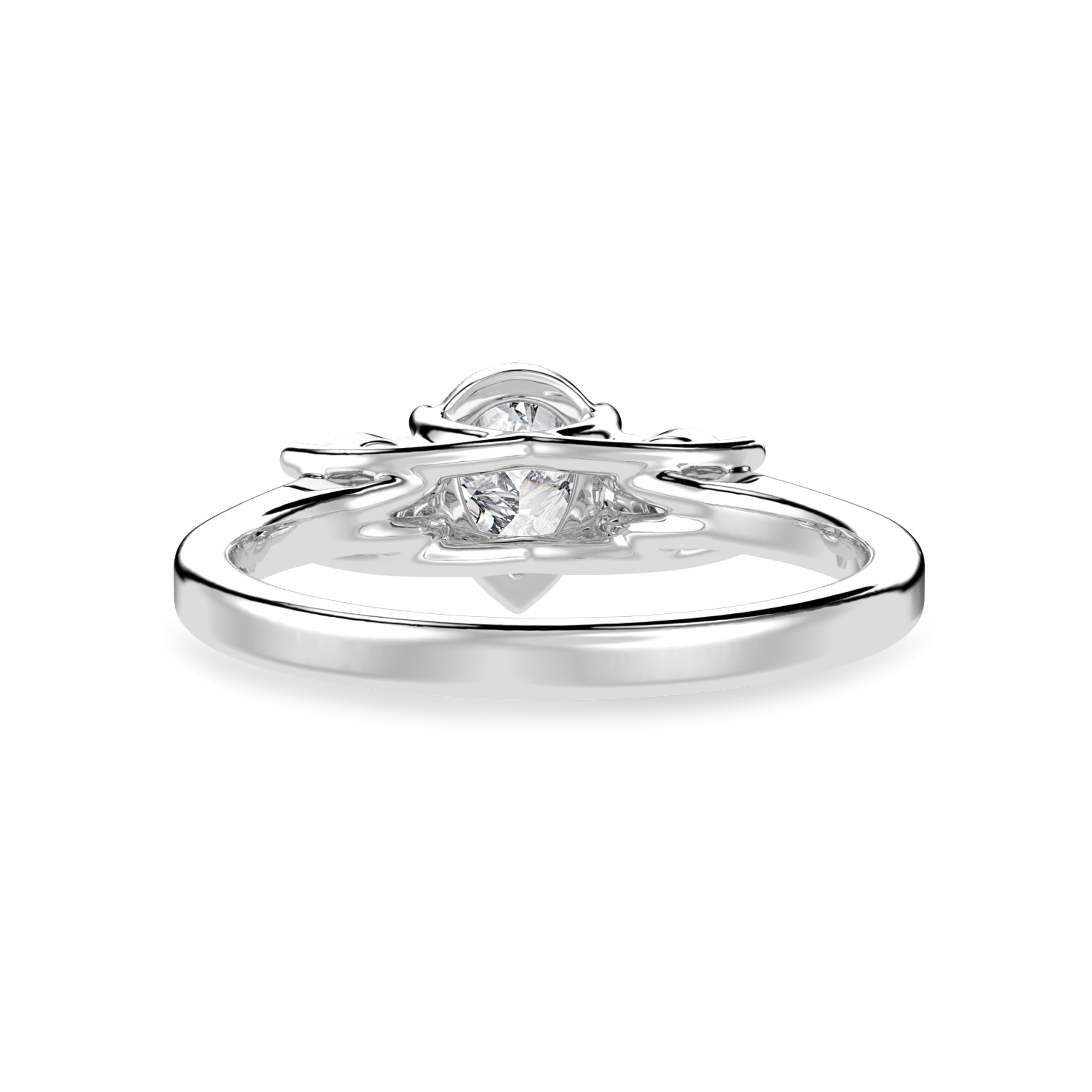 30-Pointer Pear Cut Solitaire Diamond Accents Platinum Ring JL PT 1235   Jewelove.US