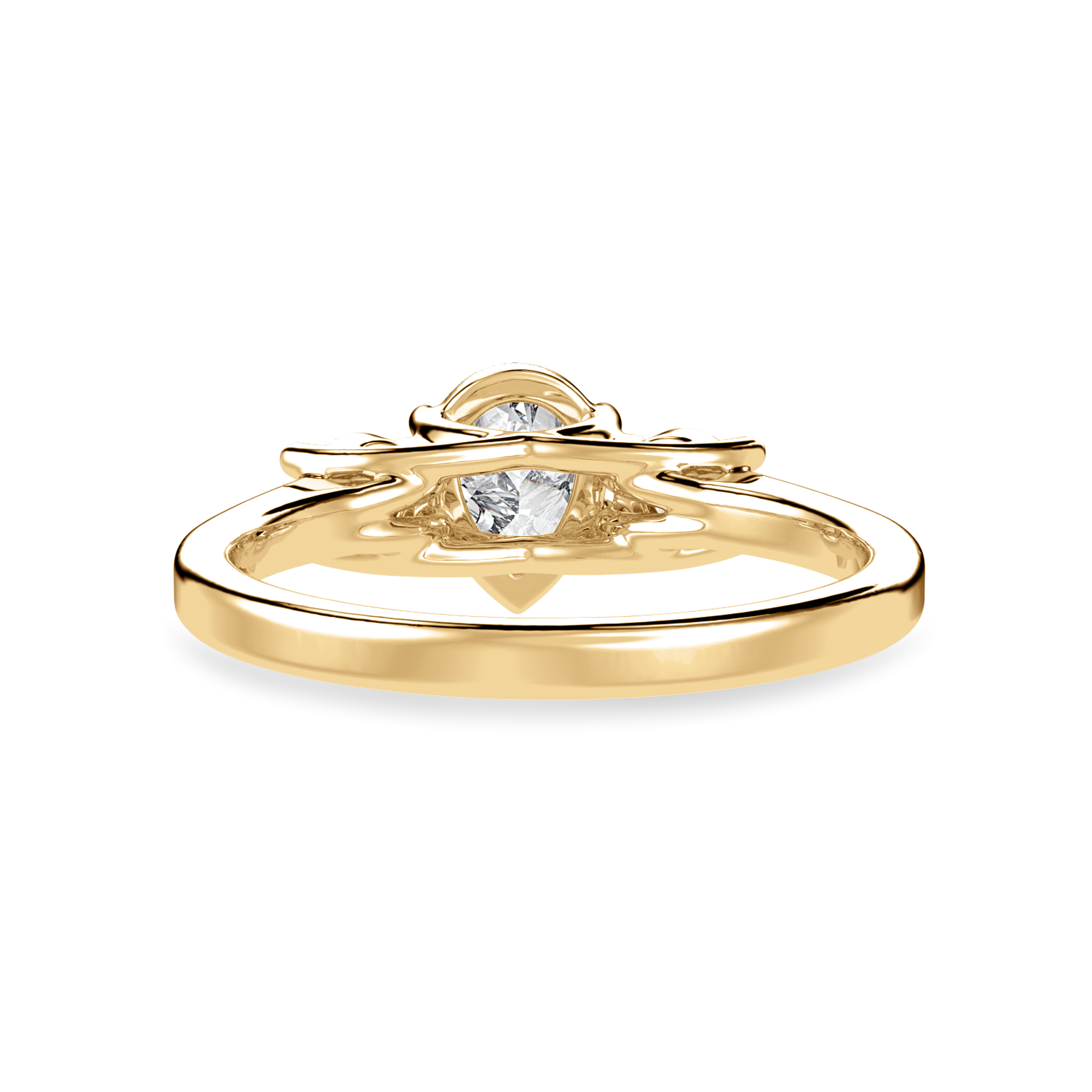 50-Pointer Pear Cut Solitaire Diamond Accents 18K Yellow Gold Ring JL AU 1235Y-A   Jewelove.US