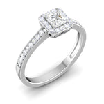 Load image into Gallery viewer, 50 Pointer Platinum Shank Halo Princes Cut Diamond Solitaire Engagement Ring JL PT 7013   Jewelove.US
