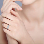 Load image into Gallery viewer, 0.50 cts Solitaire Halo Diamond Split Shank Platinum Ring JL PT RH RD 224   Jewelove.US
