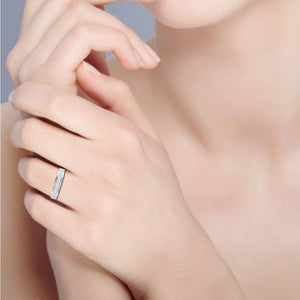 10 Pointer Platinum Half Eternity Princess cut Diamonds Ring for Women JL PT WB PR 109   Jewelove