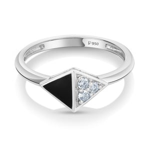Platinum Diamond Ring of Balance with Black Rhodium for Girls JL PT 1016  GH-VVS Jewelove