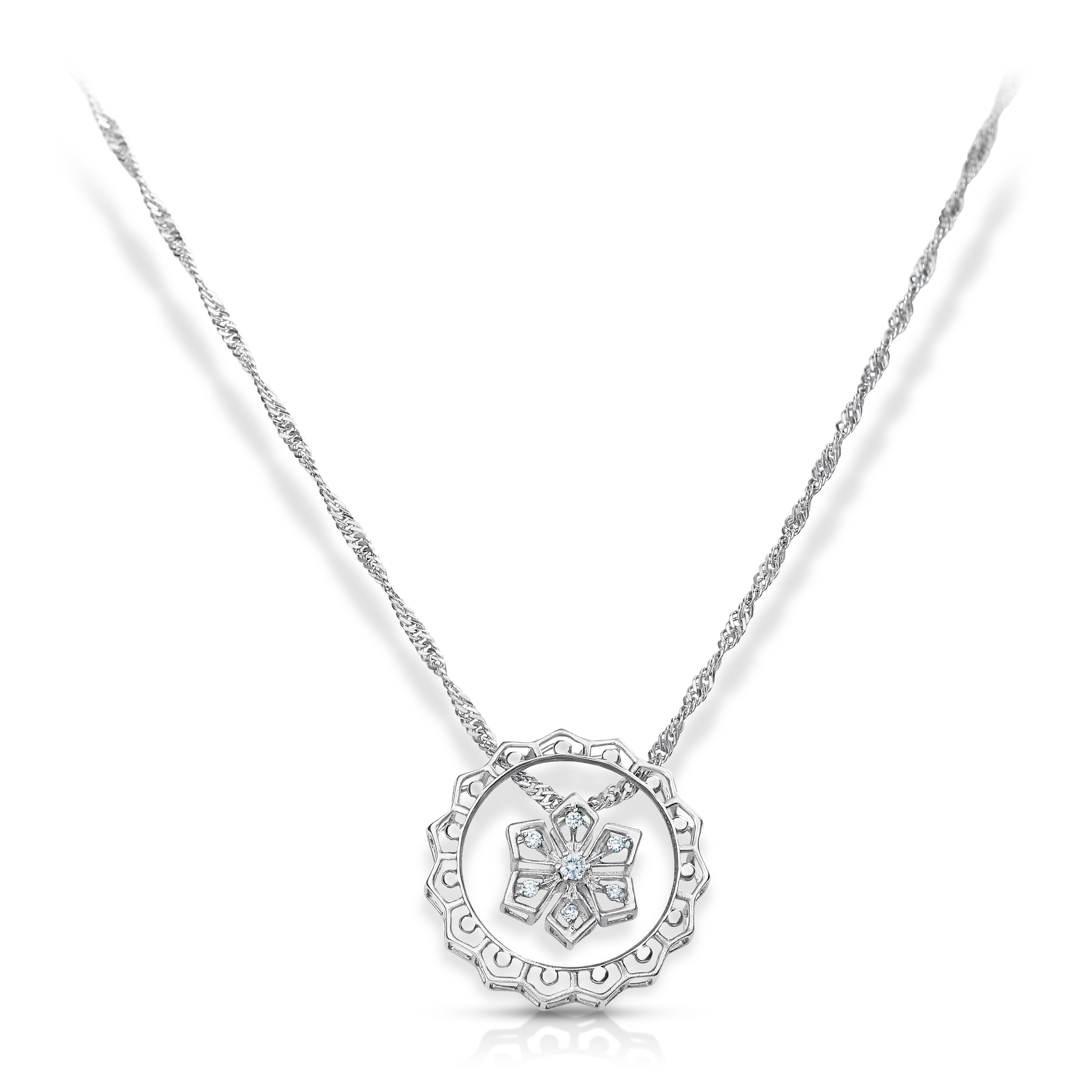 Platinum Evara Detachable Aura Pendant with Diamonds for Women JL PT P 196
