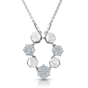 Platinum Evara Detachable Hexagonal Necklace JL PT N 179