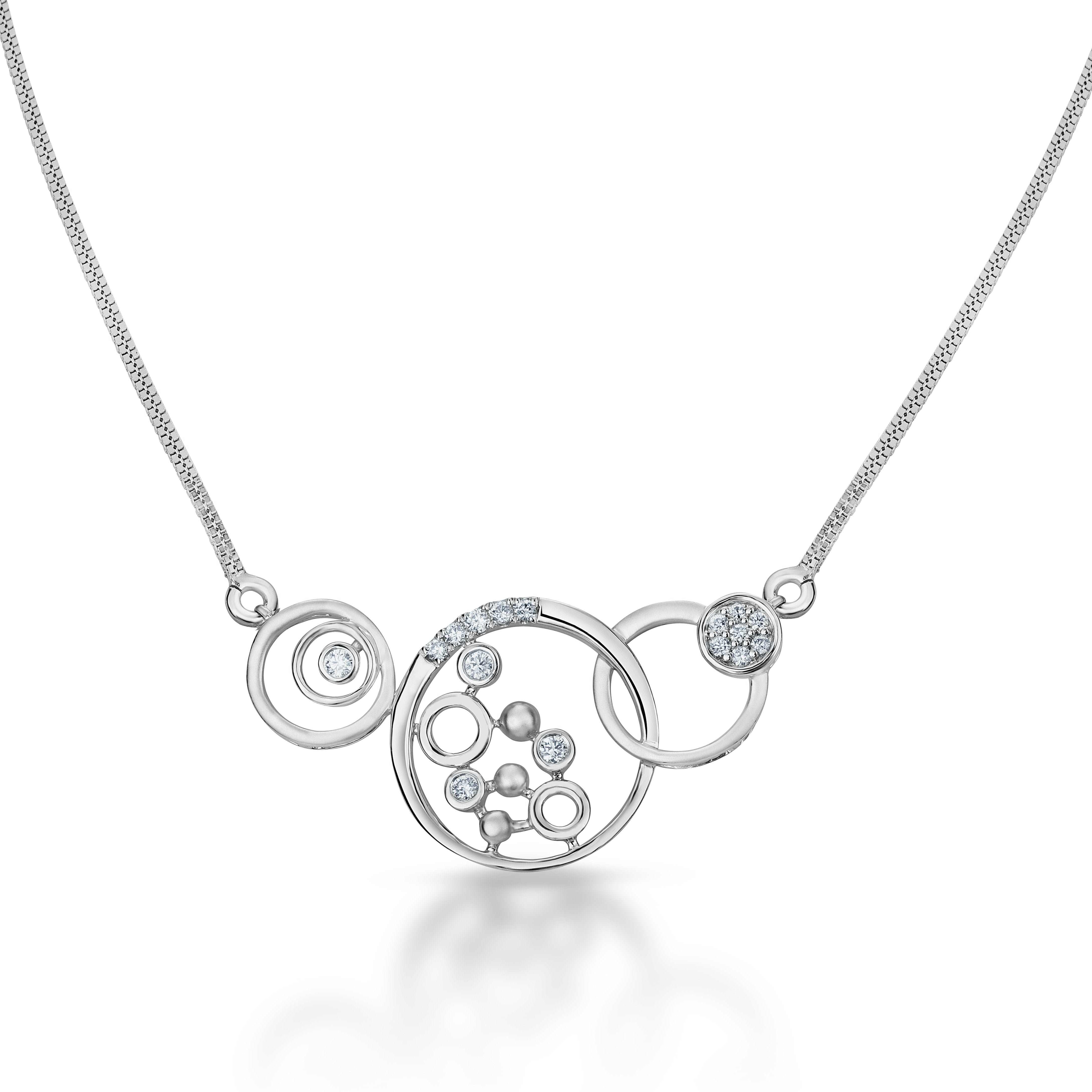 Platinum Evara Interlinked Circles Pendant with Chain for Women JL PT P 197