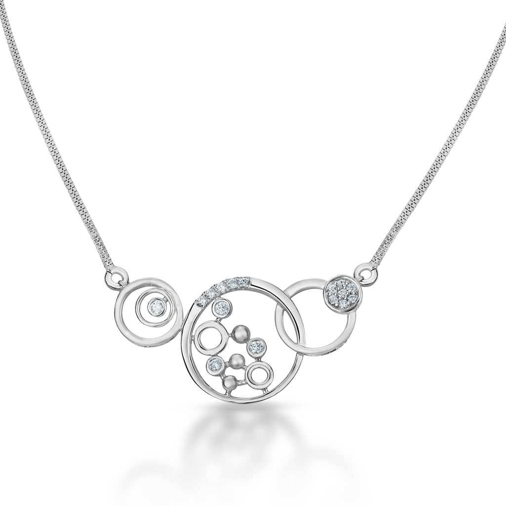 Platinum Evara Interlinked Circles Pendant with Chain for Women JL PT P 197   Jewelove.US