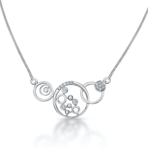 Platinum Evara Interlinked Circles Pendant with Chain for Women JL PT P 197   Jewelove.US