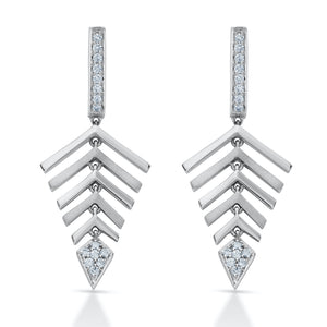 Platinum Evara Leaf Motif Women's Earrings JL PT E 192   Jewelove.US