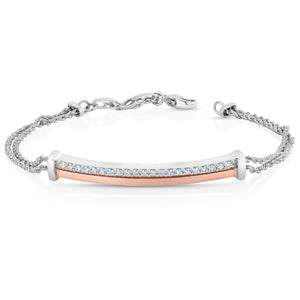 Platinum Evara Rose Gold Fusion Diamond Bracelet for Women JL PTB 758