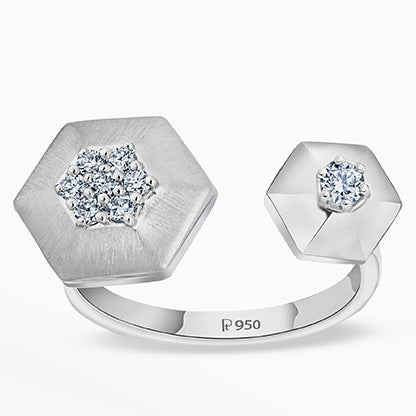 Platinum Ring of Balance with Diamonds for Women JL PT 1017   Jewelove
