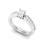 Load image into Gallery viewer, Designer Platinum Solitaire Ring with Diamond Accents JL PT 672   Jewelove.US
