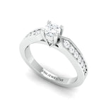Load image into Gallery viewer, Designer Platinum Solitaire Ring with Diamond Accents JL PT 672
