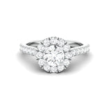 Load image into Gallery viewer, 40-Pointer Platinum Solitaire Engagement Ring with Diamond Halo &amp; Shank JL PT 671
