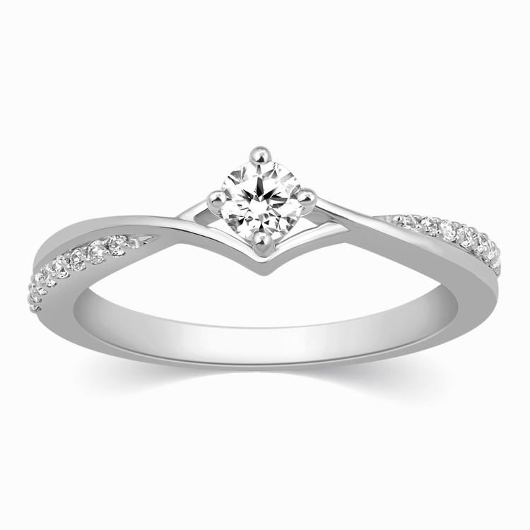20 Pointer Platinum Diamond Engagement Ring  JL PT 573-A