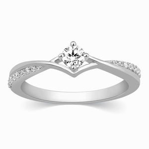 20 Pointer Platinum Diamond Engagement Ring  JL PT 573-A