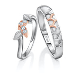 Load image into Gallery viewer, Platinum &amp; Rose Gold Couple Rings JL PT 999  Both Jewelove
