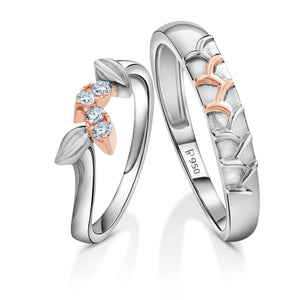 Platinum & Rose Gold Couple Rings JL PT 999  Both Jewelove