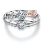 Load image into Gallery viewer, Platinum &amp; Rose Gold Couple Rings with Diamonds JL PT 998  Both Jewelove
