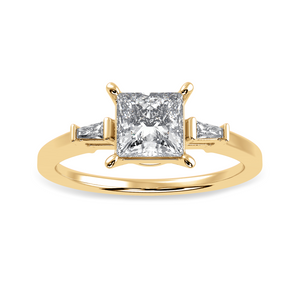 70-Pointer Princess Cut Solitaire Baguette Diamond Assent 18K Yellow Gold Ring JL AU 1211Y-B   Jewelove.US