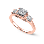 Load image into Gallery viewer, 70-Pointer Princess Cut Solitaire Diamond Accents 18K Rose Gold Ring JL AU 1230R-B   Jewelove.US
