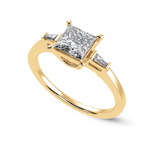 Load image into Gallery viewer, 70-Pointer Princess Cut Solitaire Baguette Diamond Assent 18K Yellow Gold Ring JL AU 1211Y-B   Jewelove.US
