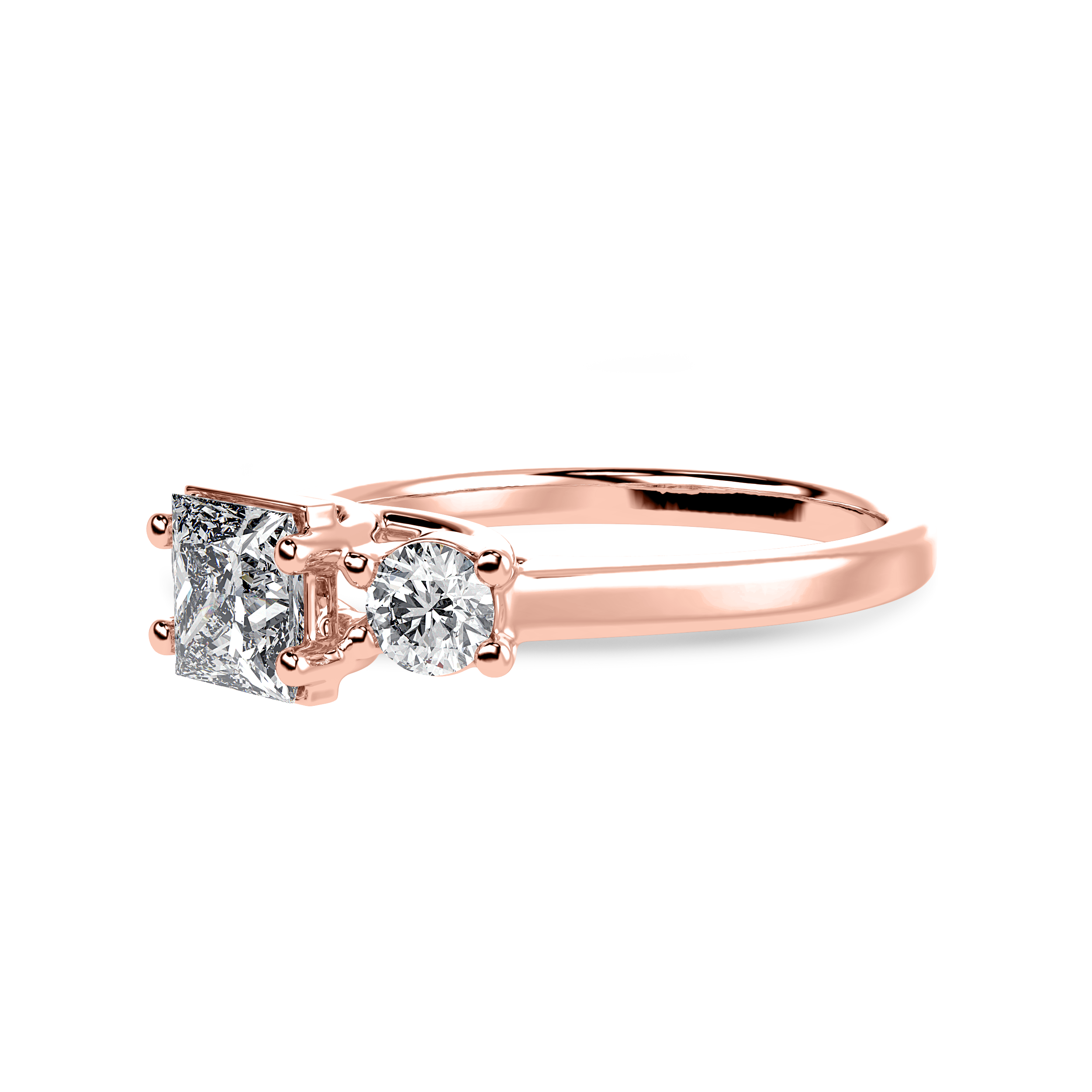 70-Pointer Princess Cut Solitaire Diamond Accents 18K Rose Gold Ring JL AU 1230R-B   Jewelove.US