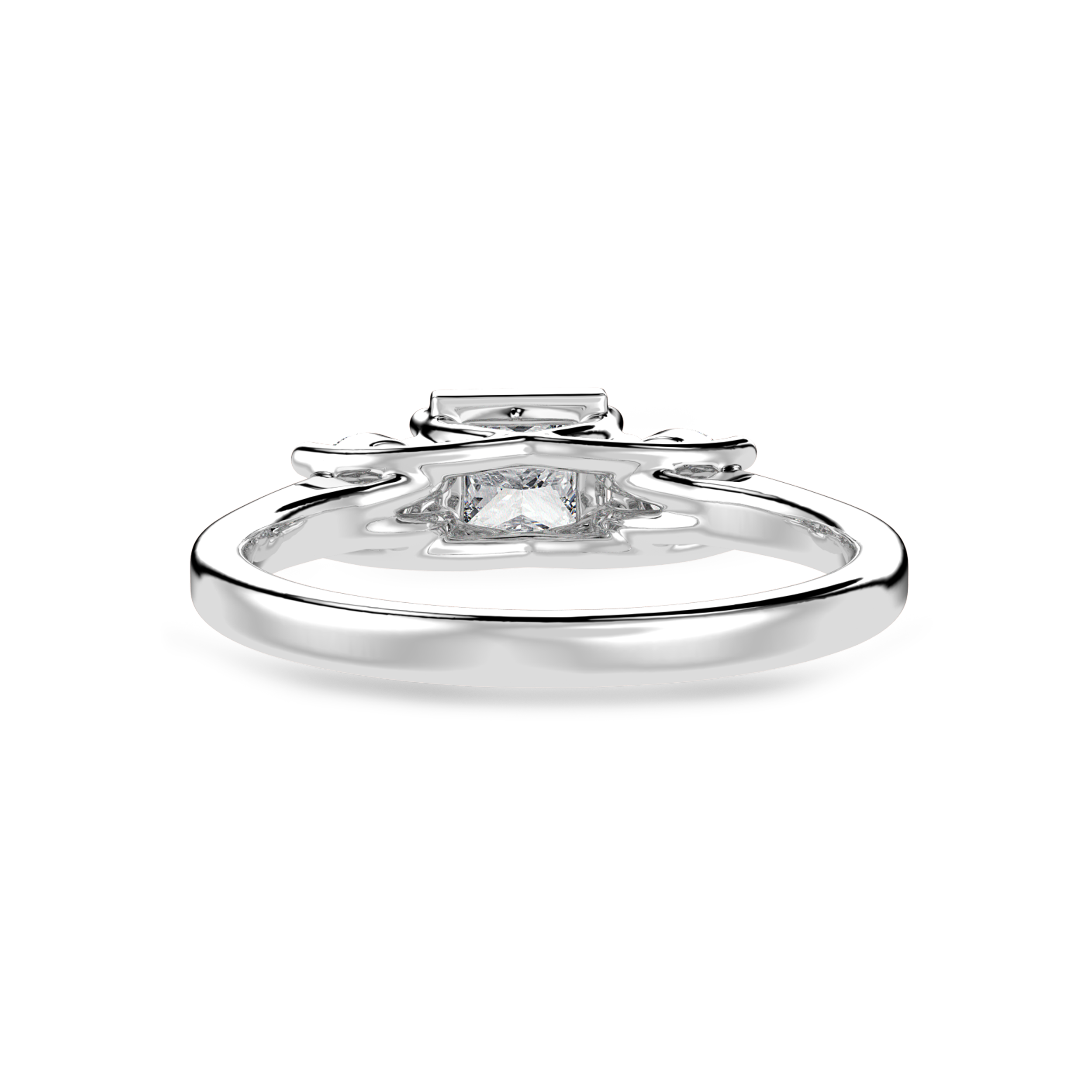 30-Pointer Princess Cut Solitaire Diamond Accents Platinum Ring JL PT 1230   Jewelove.US