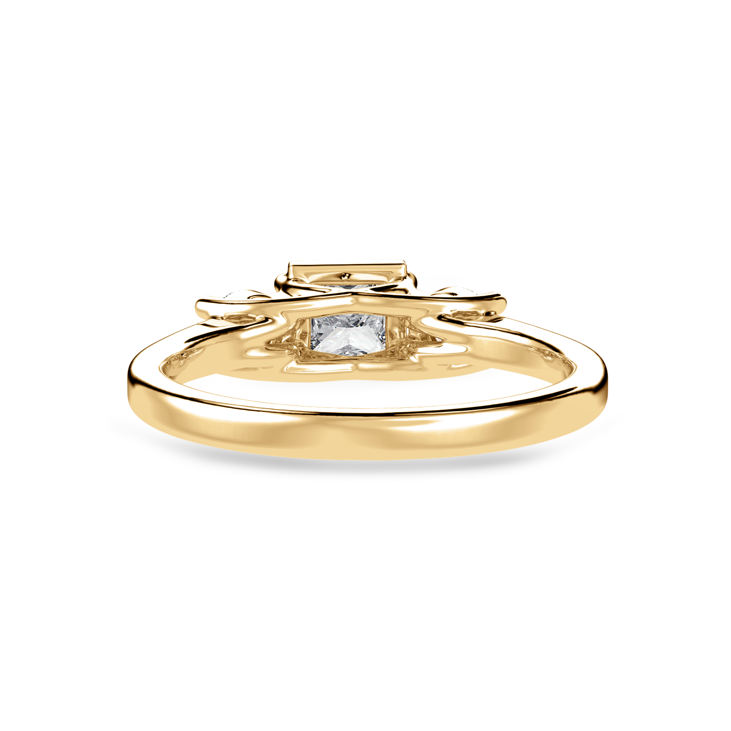 70-Pointer Princess Cut Solitaire Diamond Accents 18K Yellow Gold Ring JL AU 1230Y-B   Jewelove.US